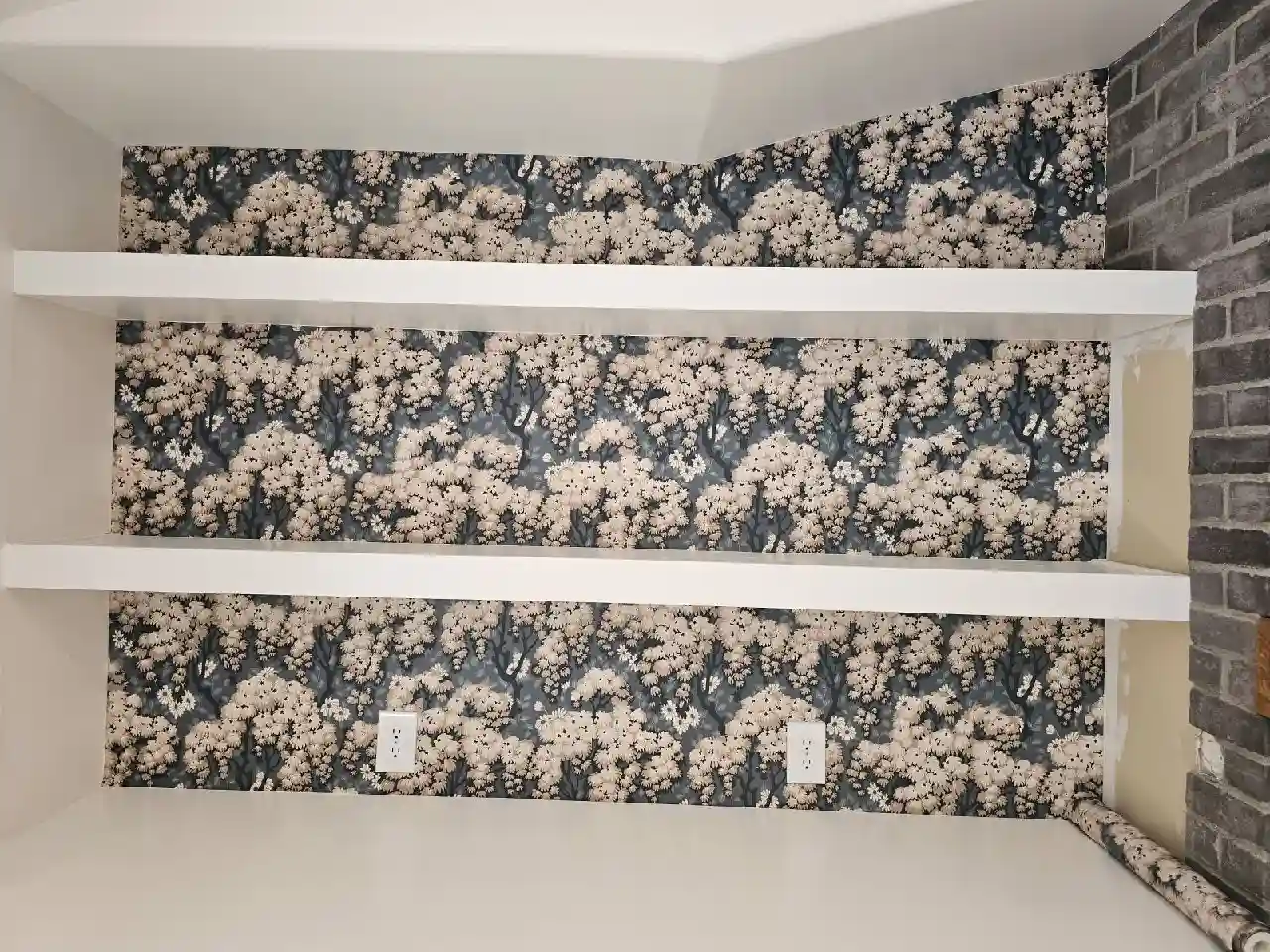 Wallpaper entryway statement design in Cow Hollow, San Francisco